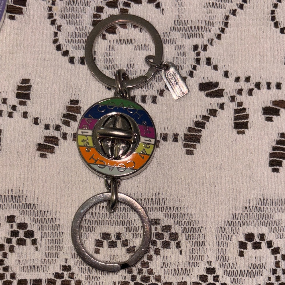 Coach Legacy Stripe Valet Keychain "Legacy Stripe" collection 65th anniversary